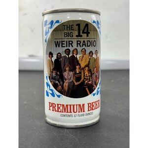 Vintage Premium Beer Can NFL Steelers‎ The Big 14 Weir Radio Ohio Steel Industry